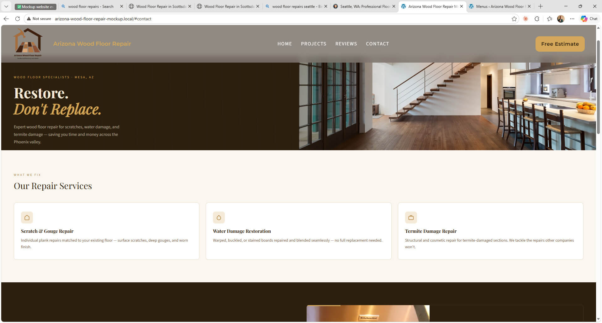 AZ Floor Repair website preview